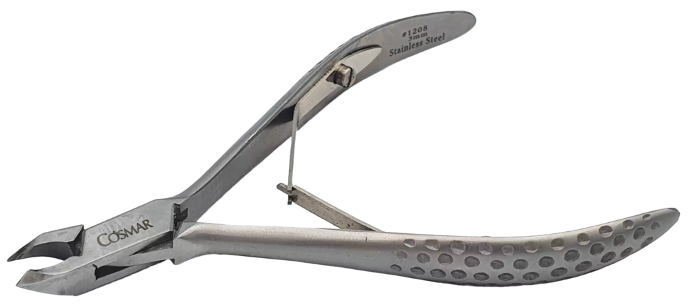 Zdjęcie produktu Cążki do skórek satynowe karbowane, podwójna sprężyna, ostrze 3mm dł.10,5 cm stal nierdzewna 1208
