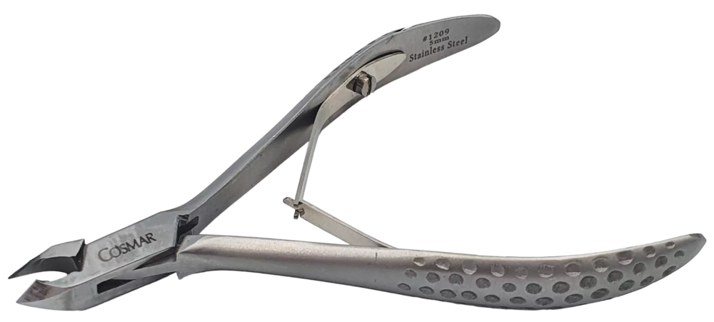 Zdjęcie produktu Cążki do skórek satynowe karbowane, podwójna sprężyna, ostrze 5mm dł.10,5 cm stal nierdzewna 1209