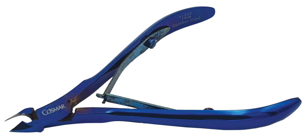 Zdjęcie produktu Cążki do skórek BLUE COBALT podwójna sprężyna, ostrze 5mm dł.10cm stal nierdzewna kobaltowa 1250