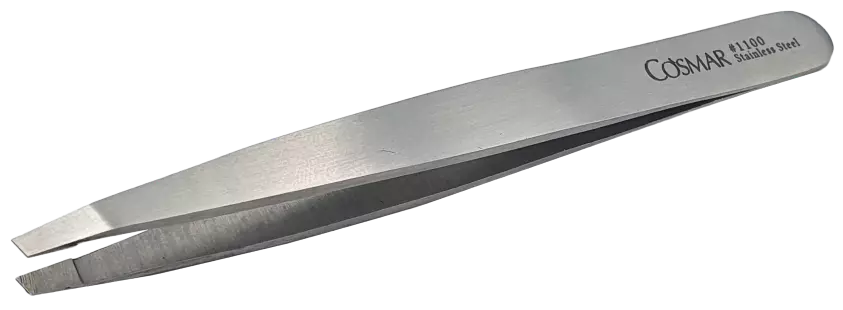 Zdjęcie produktu Pęseta kosmetyczna skośna matowa o dł. 9cm stal nierdzewna 1100