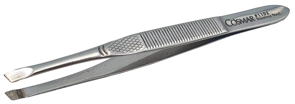 Zdjęcie produktu Pęseta kosmetyczna, skośna matowa o dł. 9cm stal nierdzewna 1102