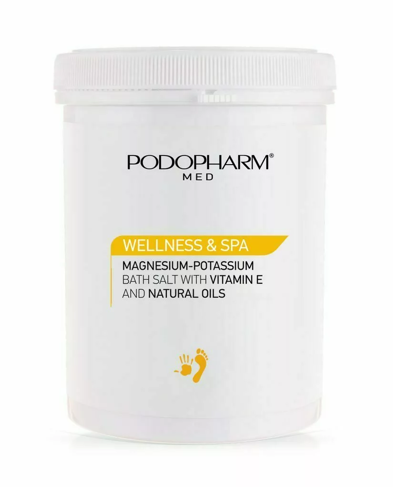 Zdjęcie produktu PODOPHARM Sól do kąpieli stóp magnezowo-potasowa z witaminą E i naturalnymi olejkami 1400 g PM37