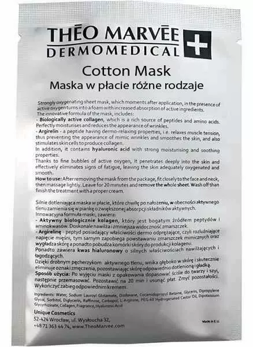 Zdjęcie produktu Theo Marvee Cotton Repair Mask Maska naprawcza w płacie