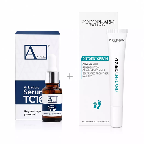 Zdjęcie produktu Arkada serum + Onygen krem PODOPHARM onycholiza regeneracja paznokcia zestaw 11 ml + 20 ml