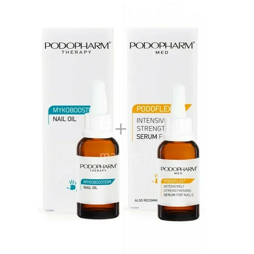 Zdjęcie produktu PODOPHARM Mykobooster + Serum intensywnie wzmacniające do paznokci zestaw 10 ml + 10 ml