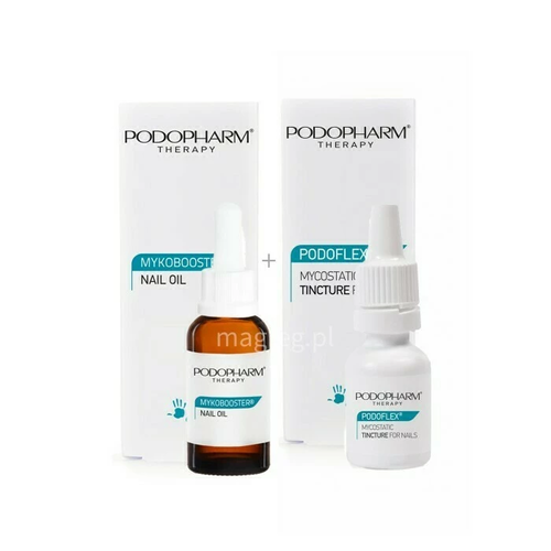Zdjęcie produktu PODOPHARM Mykobooster + Tinktura Mykostatyczna na grzybicę paznokci zestaw 10 ml + 10 ml
