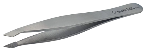 Zdjęcie produktu Pęseta kosmetyczna skośna szpiczasta matowa o dł. 9cm stal nierdzewna 1101