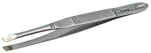 Zdjęcie produktu Pęseta kosmetyczna, skośna matowa o dł. 9cm stal nierdzewna 1102