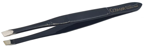 Zdjęcie produktu Pęseta kosmetyczna czarna skośna teflonowa o dł. 9cm stal nierdzewna 1131
